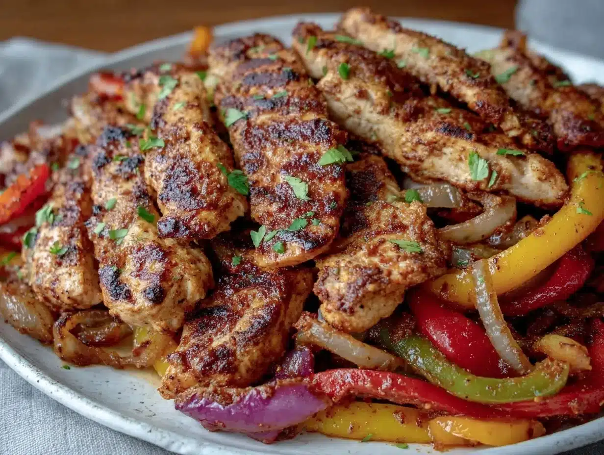 sheet pan chicken fajitas preparation steps