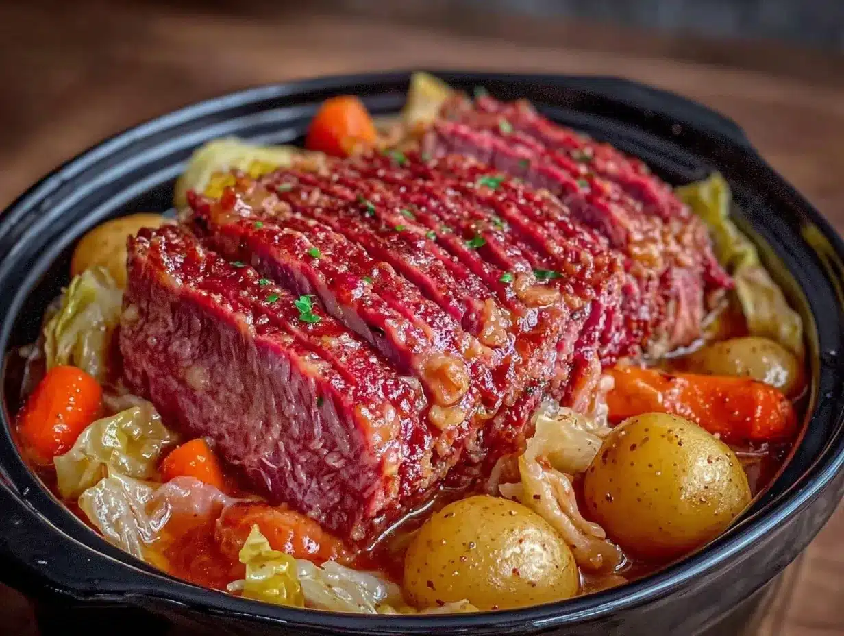 slow cooker corned beef and cabbage preparation steps