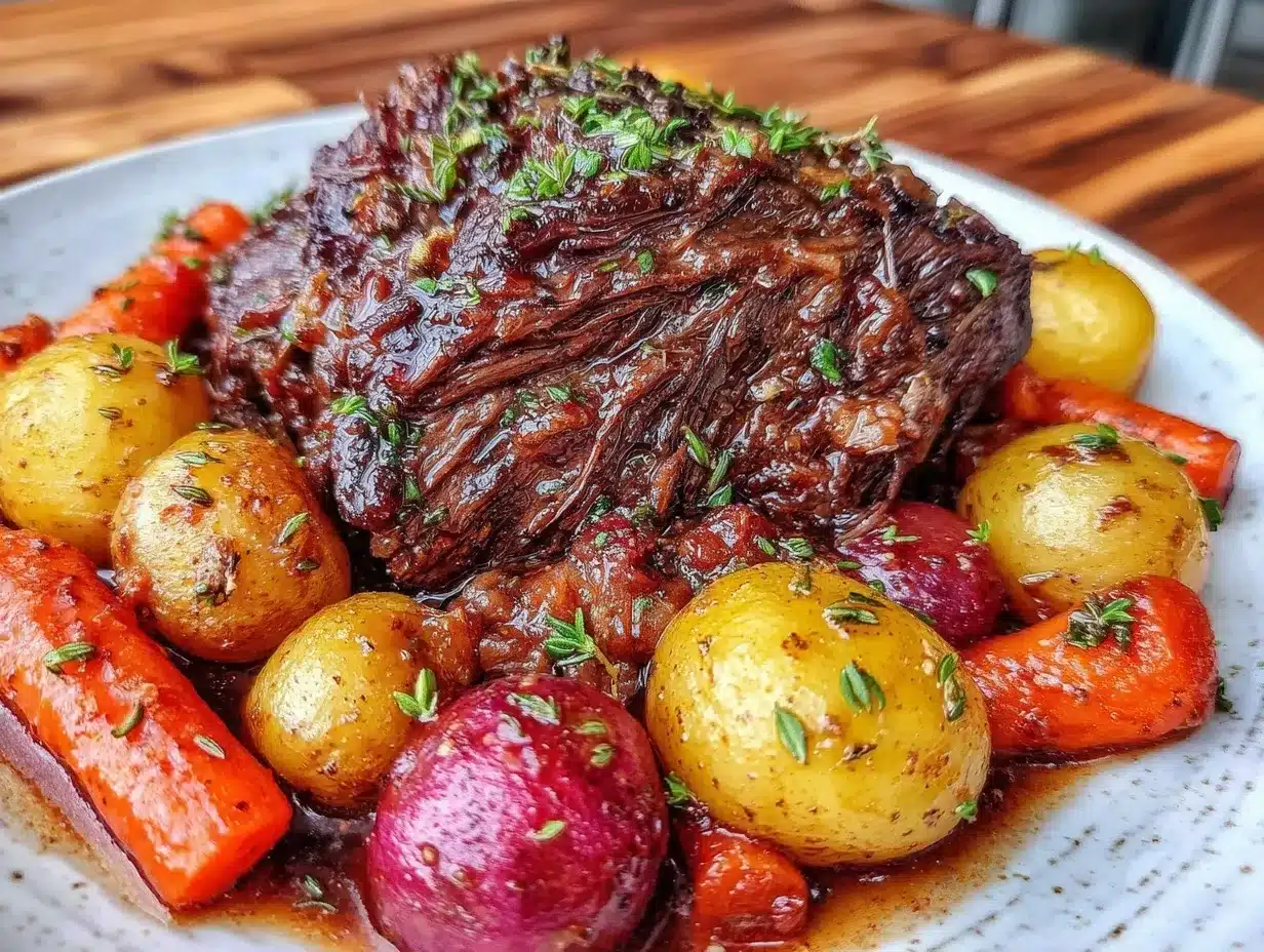 slow cooker pot roast with vegetables preparation steps