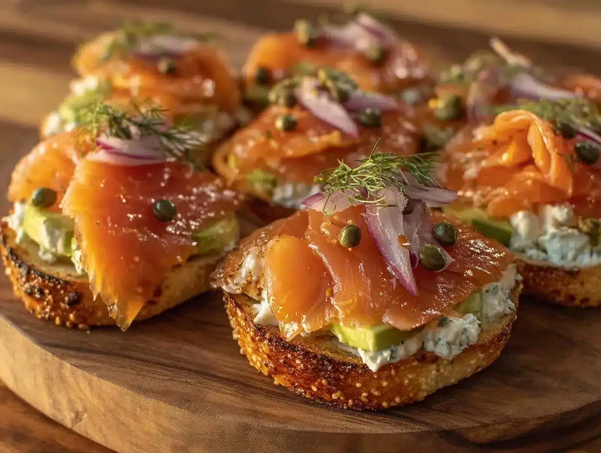 smoked salmon bagel board preparation steps