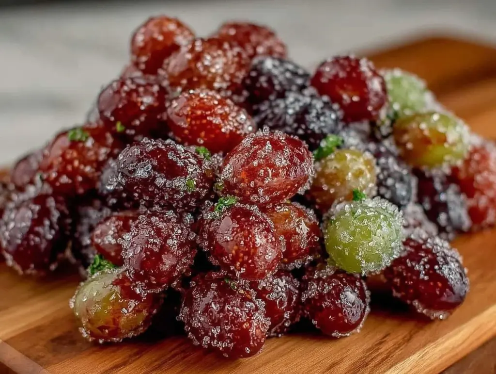 sparkling sugared grape clusters - featured image