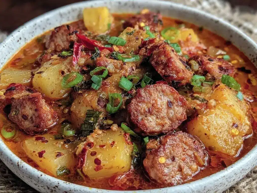 spicy chorizo and potato soup - featured image