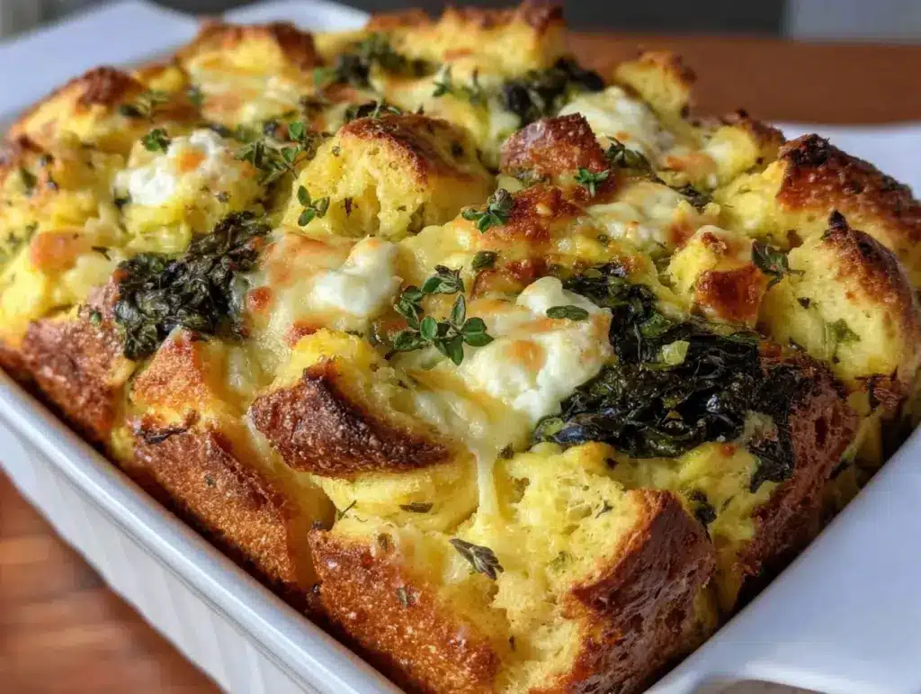 spinach and cheese strata - featured image