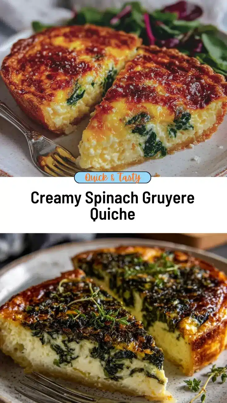 Spinach and Gruyere quiche recipe recipe