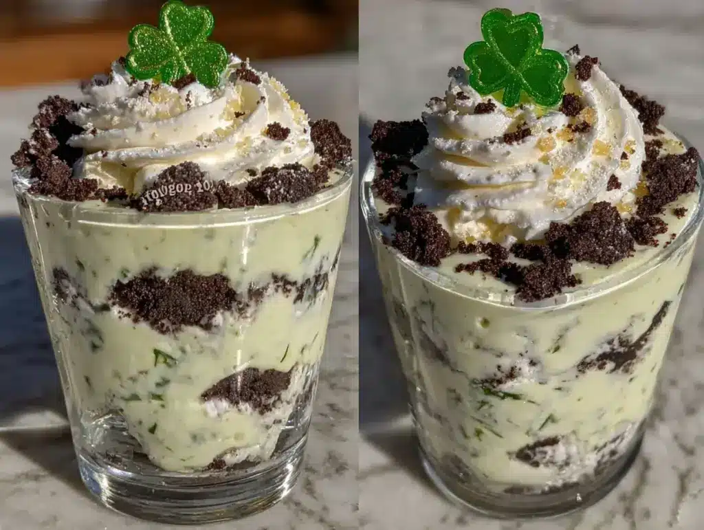 st patrick’s shamrock mint parfait cups - featured image