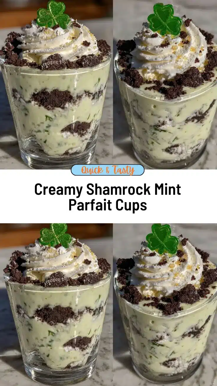 st patrick’s shamrock mint parfait cups recipe