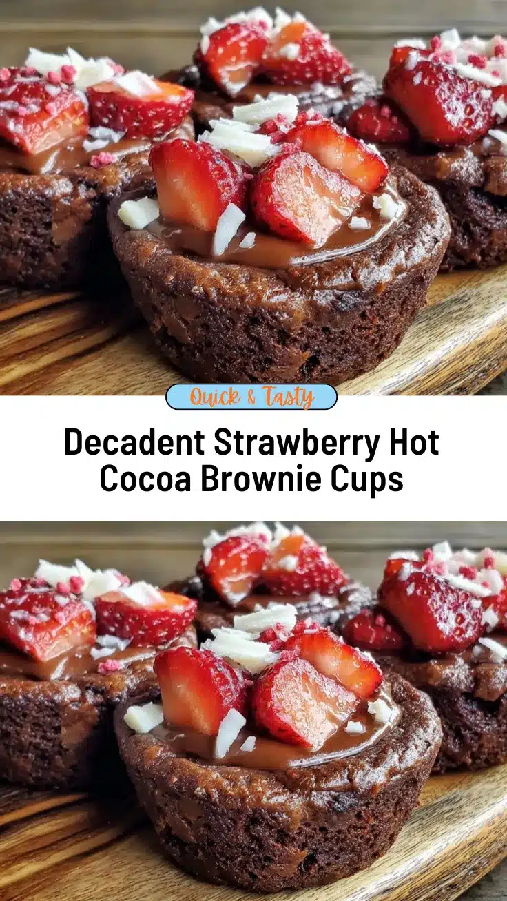 strawberry hot cocoa brownie cups recipe