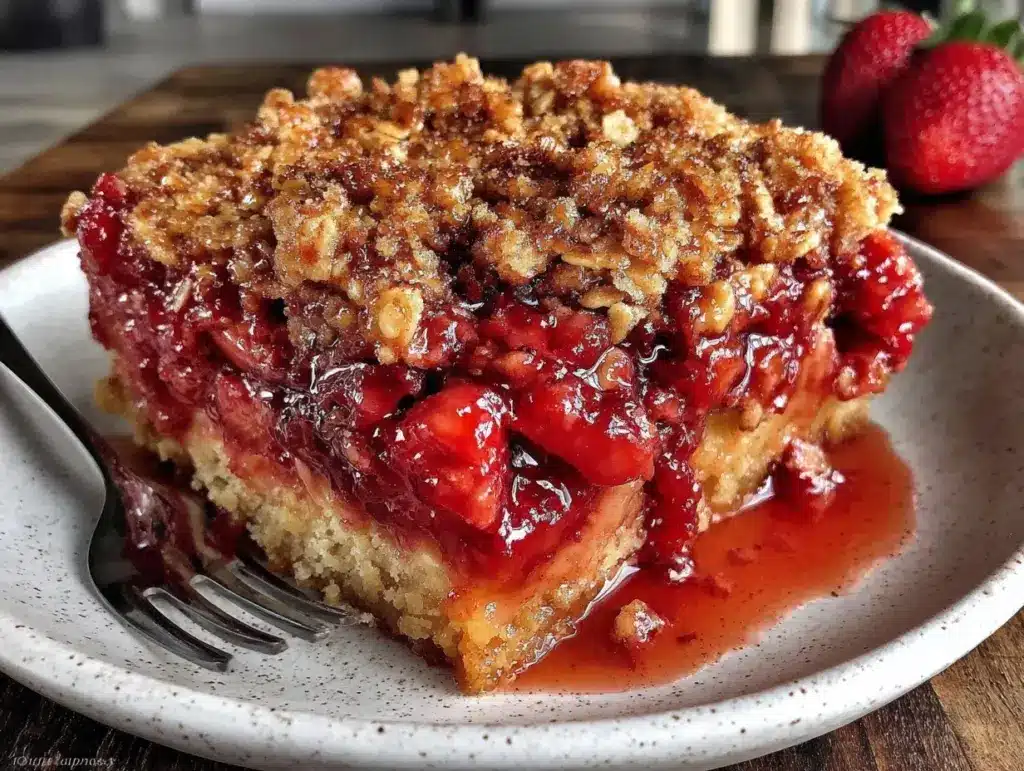 strawberry rhubarb crisp - featured image