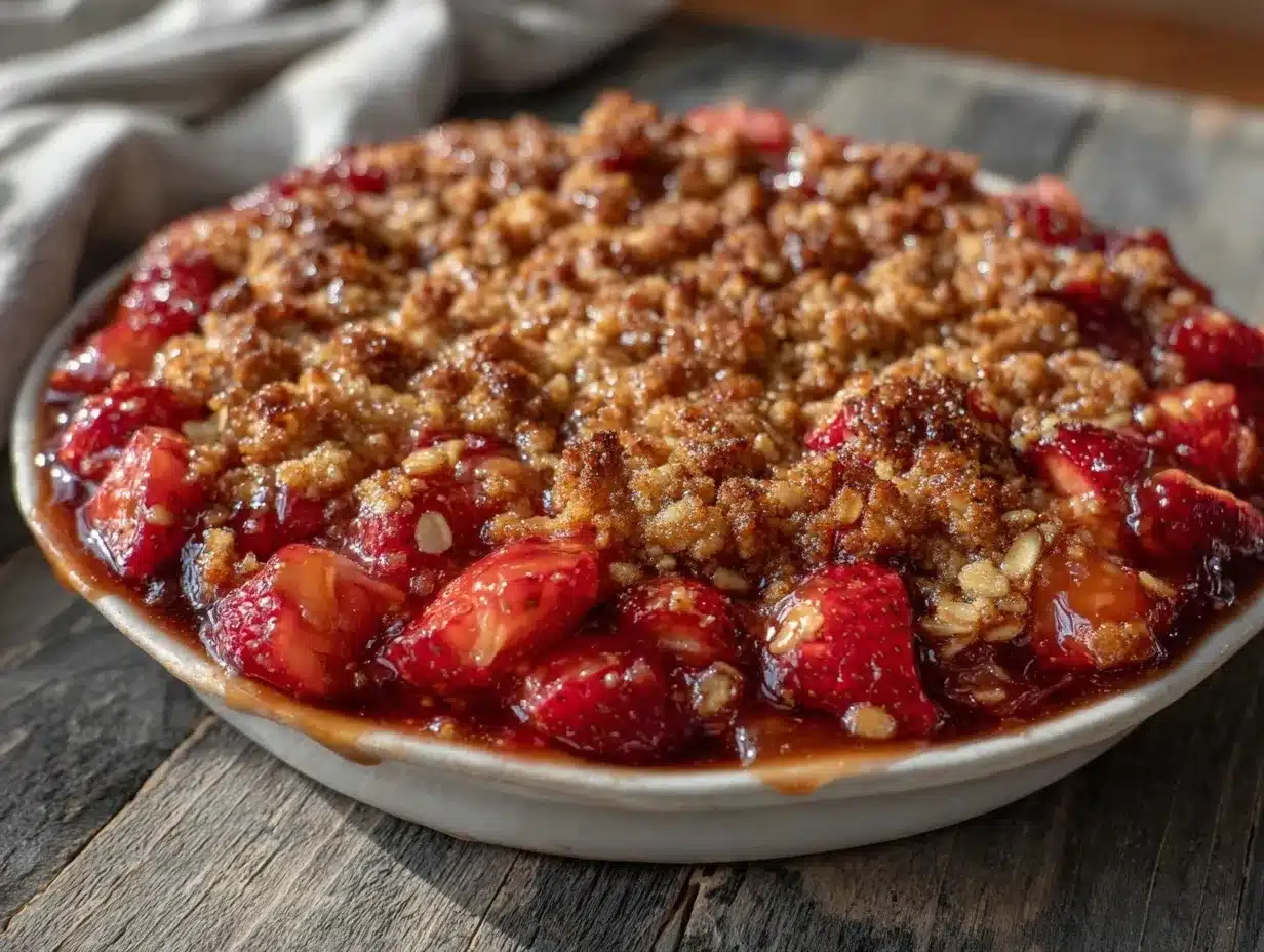 strawberry rhubarb crumble preparation steps
