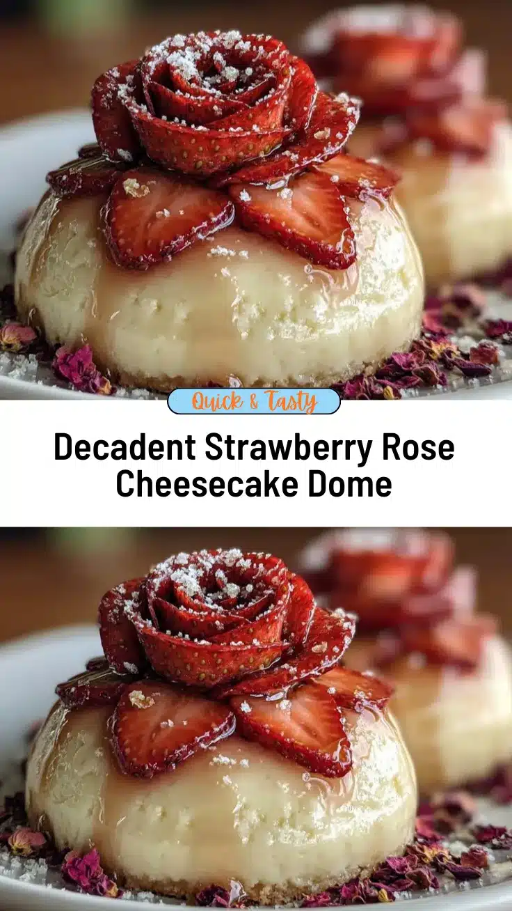 strawberry rose cheesecake dome recipe