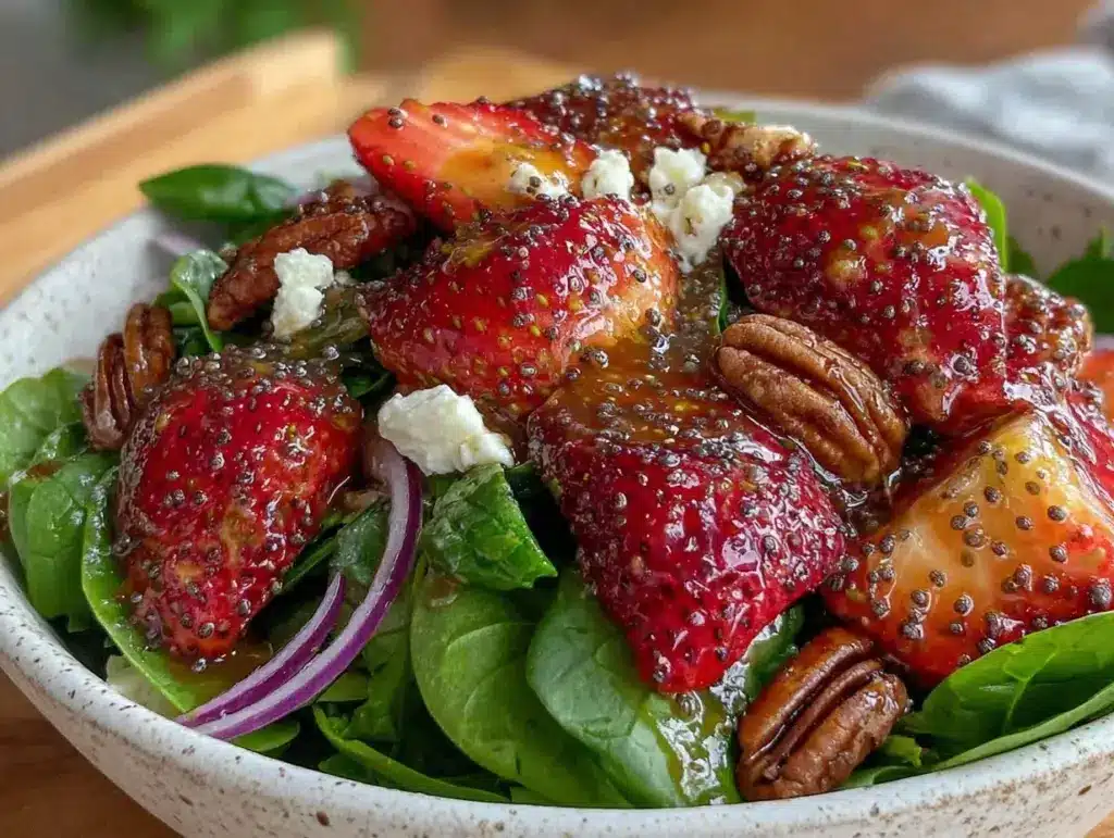 strawberry spinach salad - featured image