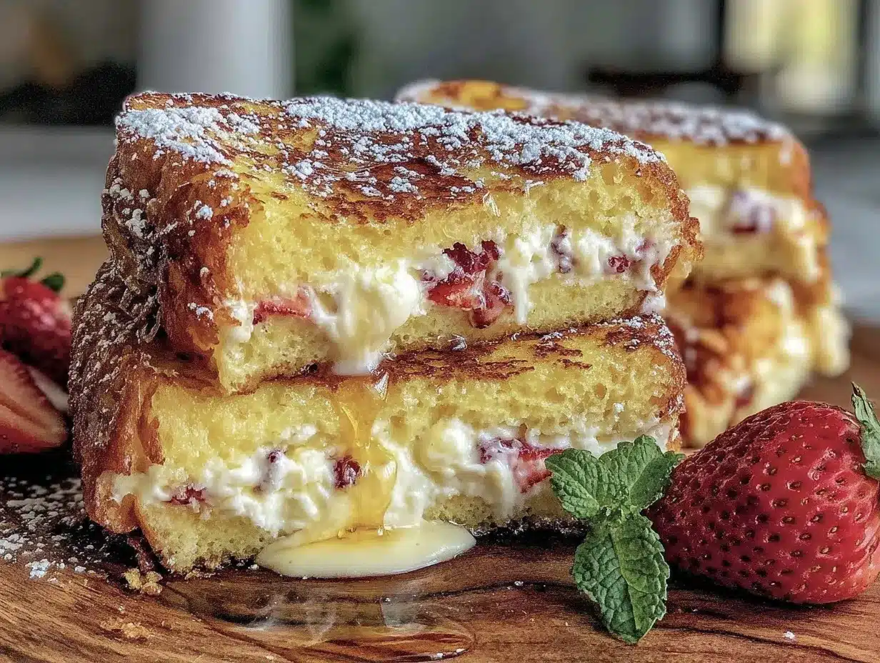 strawberry stuffed french toast preparation steps