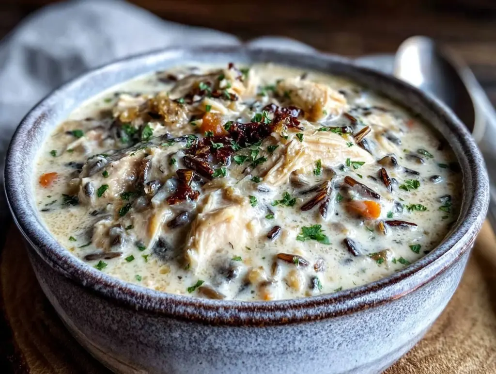 ultra creamy chicken and wild rice soup - featured image