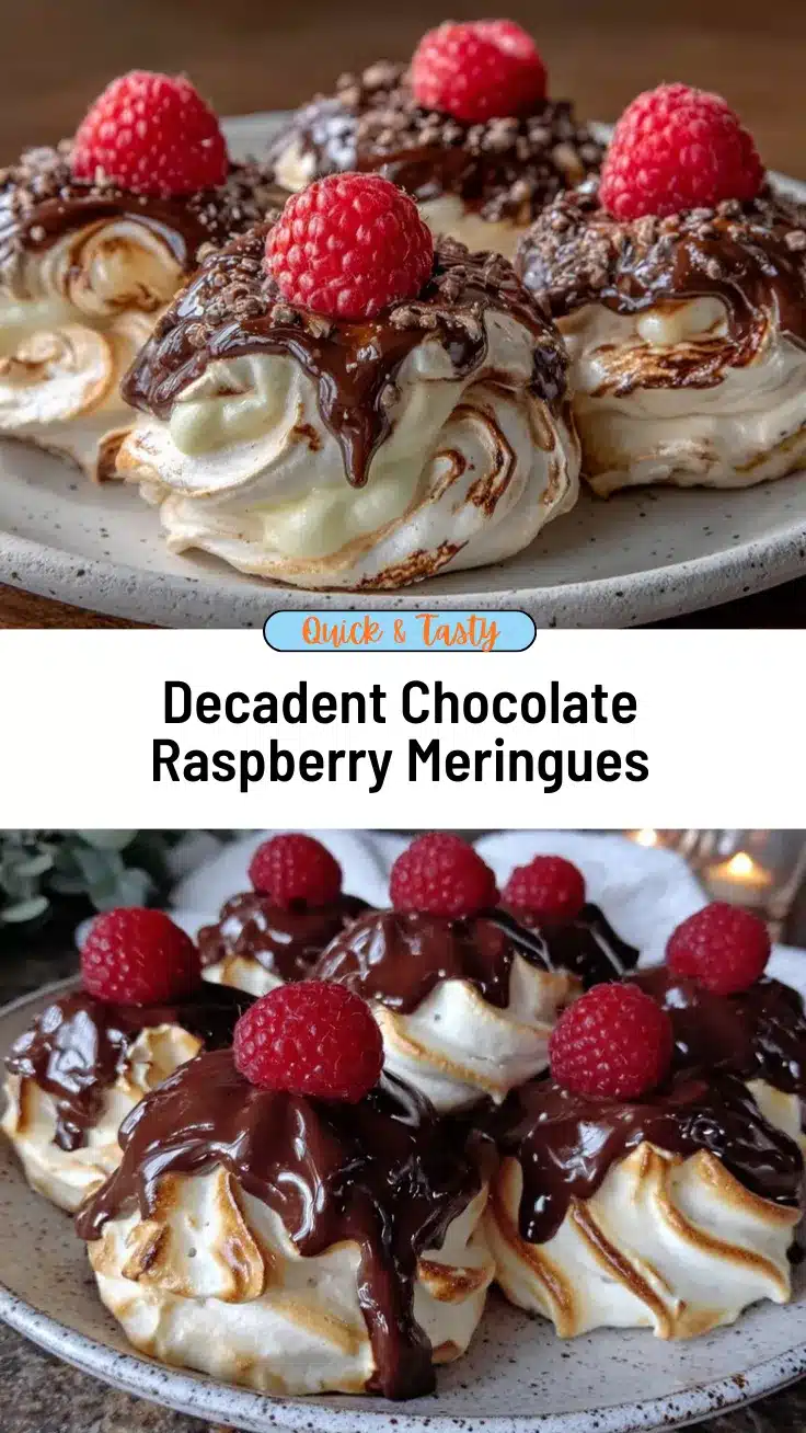 valentines chocolate-dipped raspberry meringues recipe