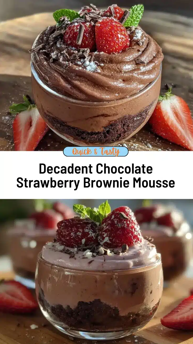 Valentines Chocolate Strawberry Brownie Mousse recipe