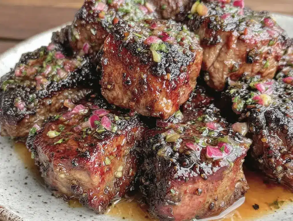 air fryer steak bites - featured image