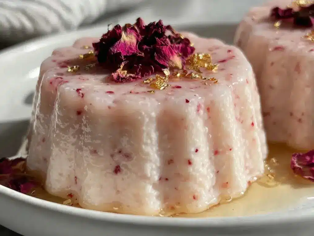 champagne pink panna cotta - featured image