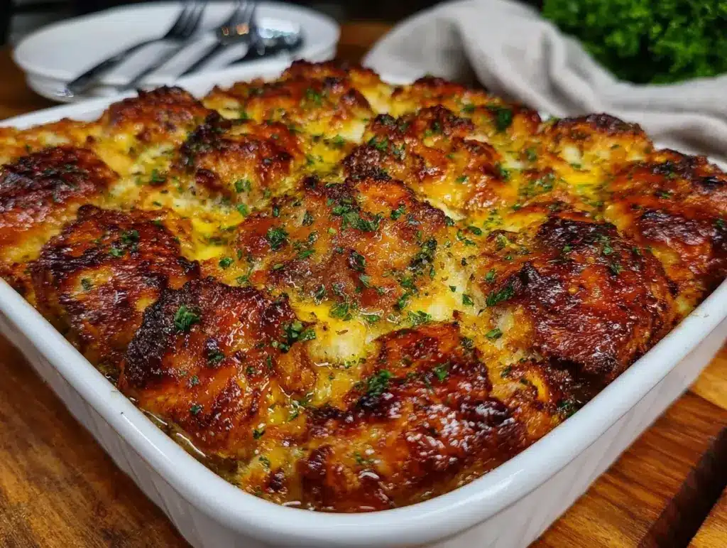 cozy chicken and stuffing casserole recipe - featured image