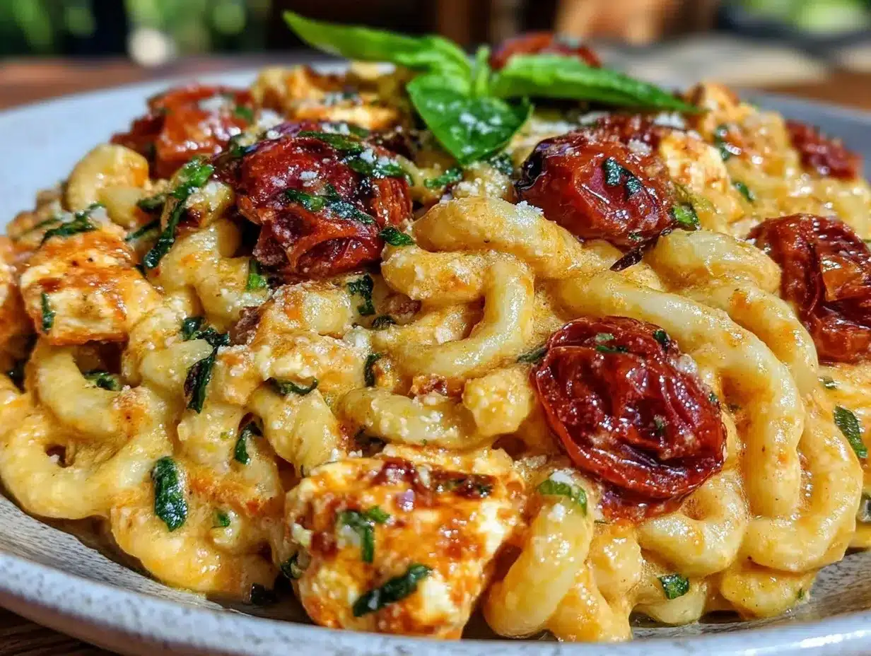 creamy baked feta pasta preparation steps