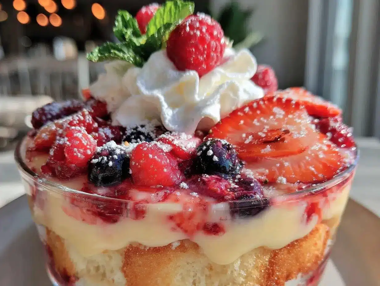 creamy berry trifle preparation steps