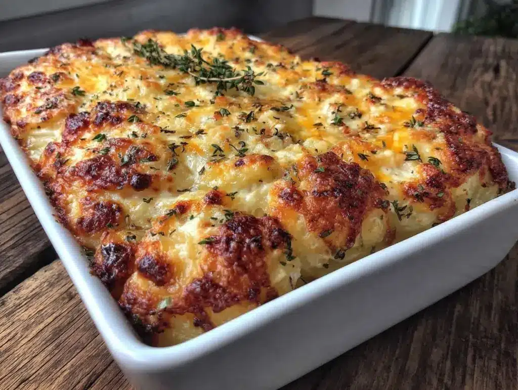 creamy cheesy au gratin potatoes - featured image