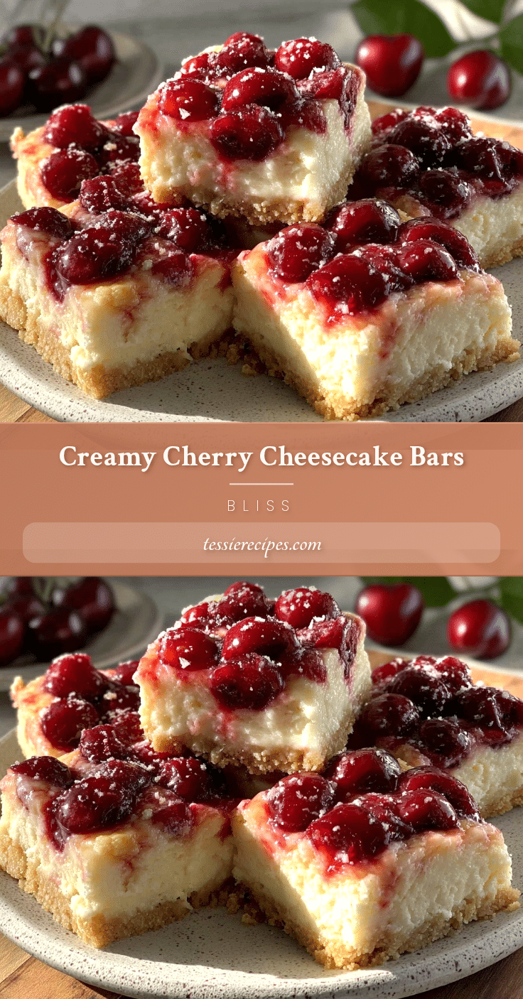 creamy cherry cheesecake bars recipe