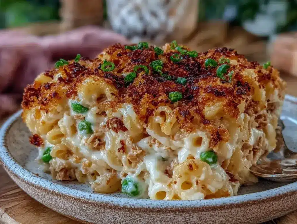 creamy classic tuna noodle casserole - featured image