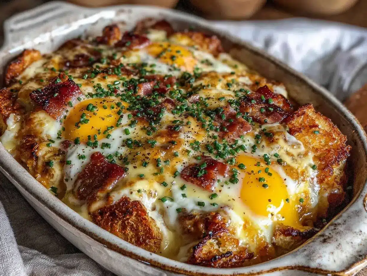 creamy eggs benedict casserole preparation steps