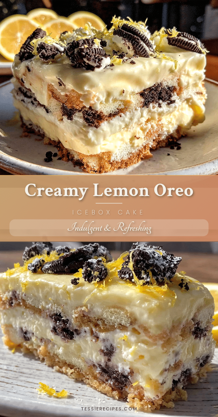 Creamy Lemon Oreo Icebox Cake recipe