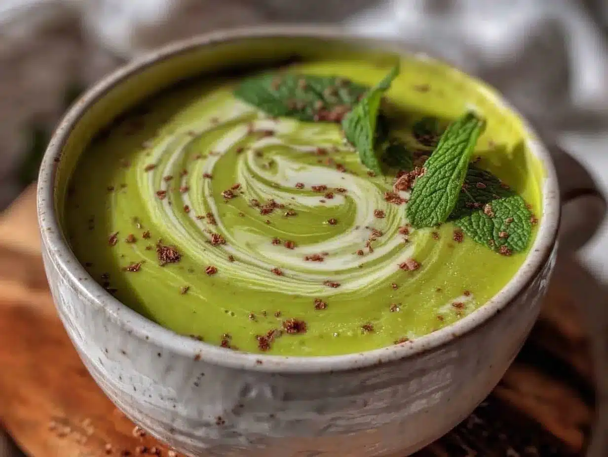 creamy pea and mint soup preparation steps