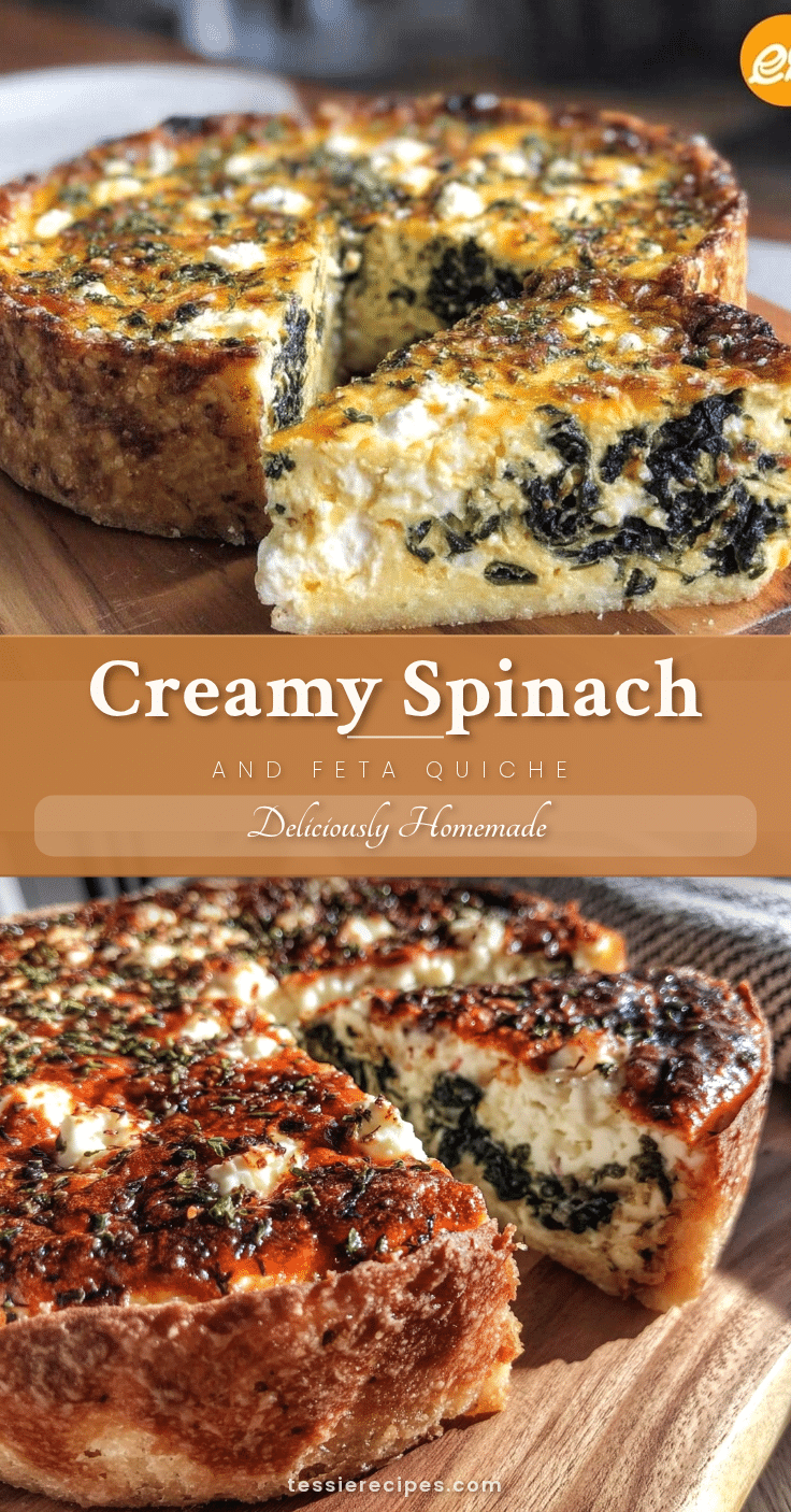 creamy spinach and feta quiche recipe