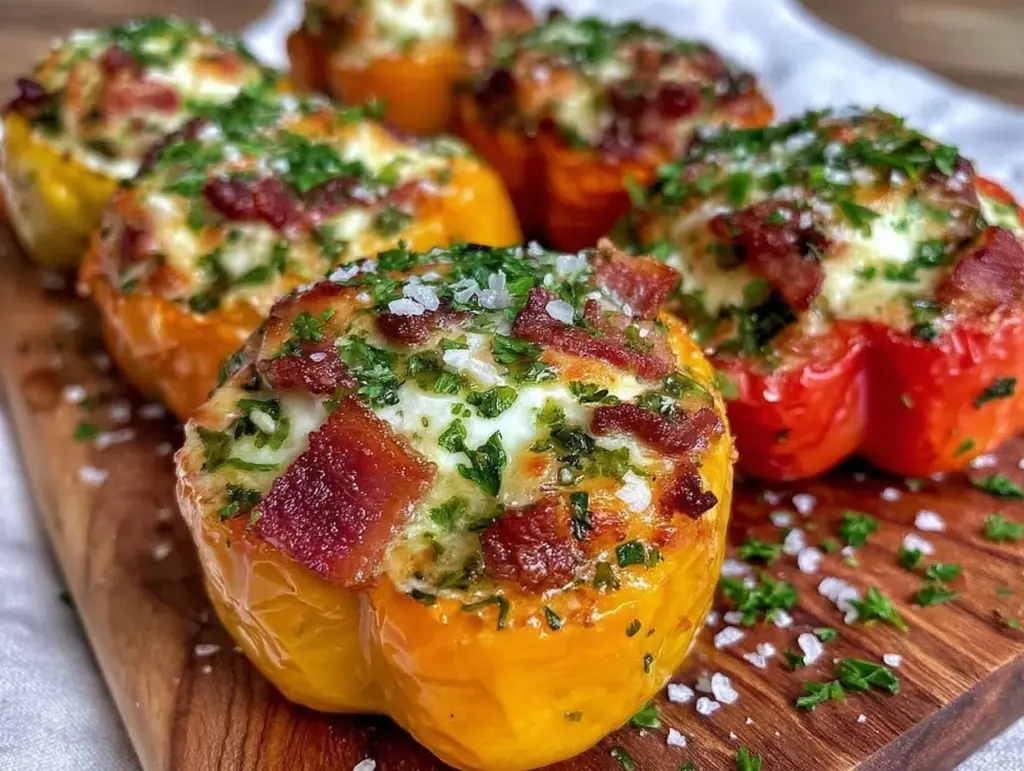 creamy stuffed mini peppers - featured image