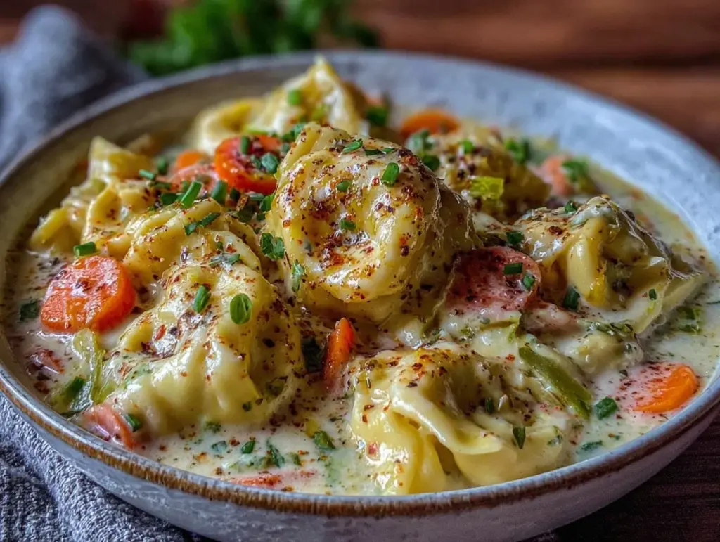 creamy tortellini soup - featured image