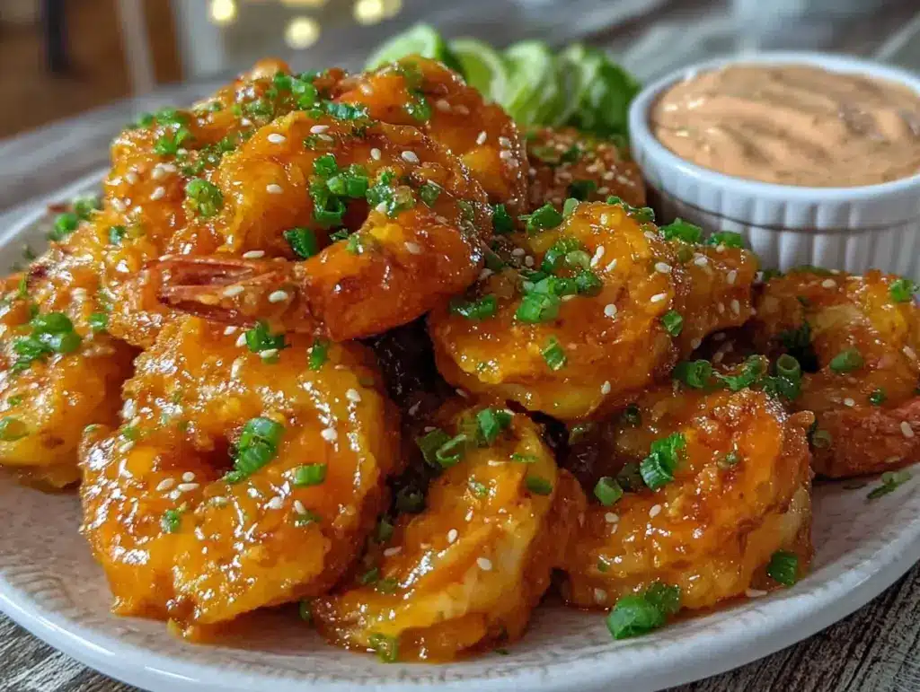 crispy air fryer bang bang shrimp - featured image