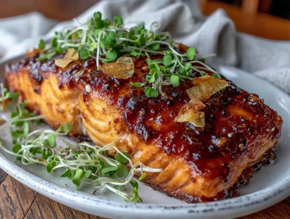 crispy air fryer honey garlic salmon preparation steps