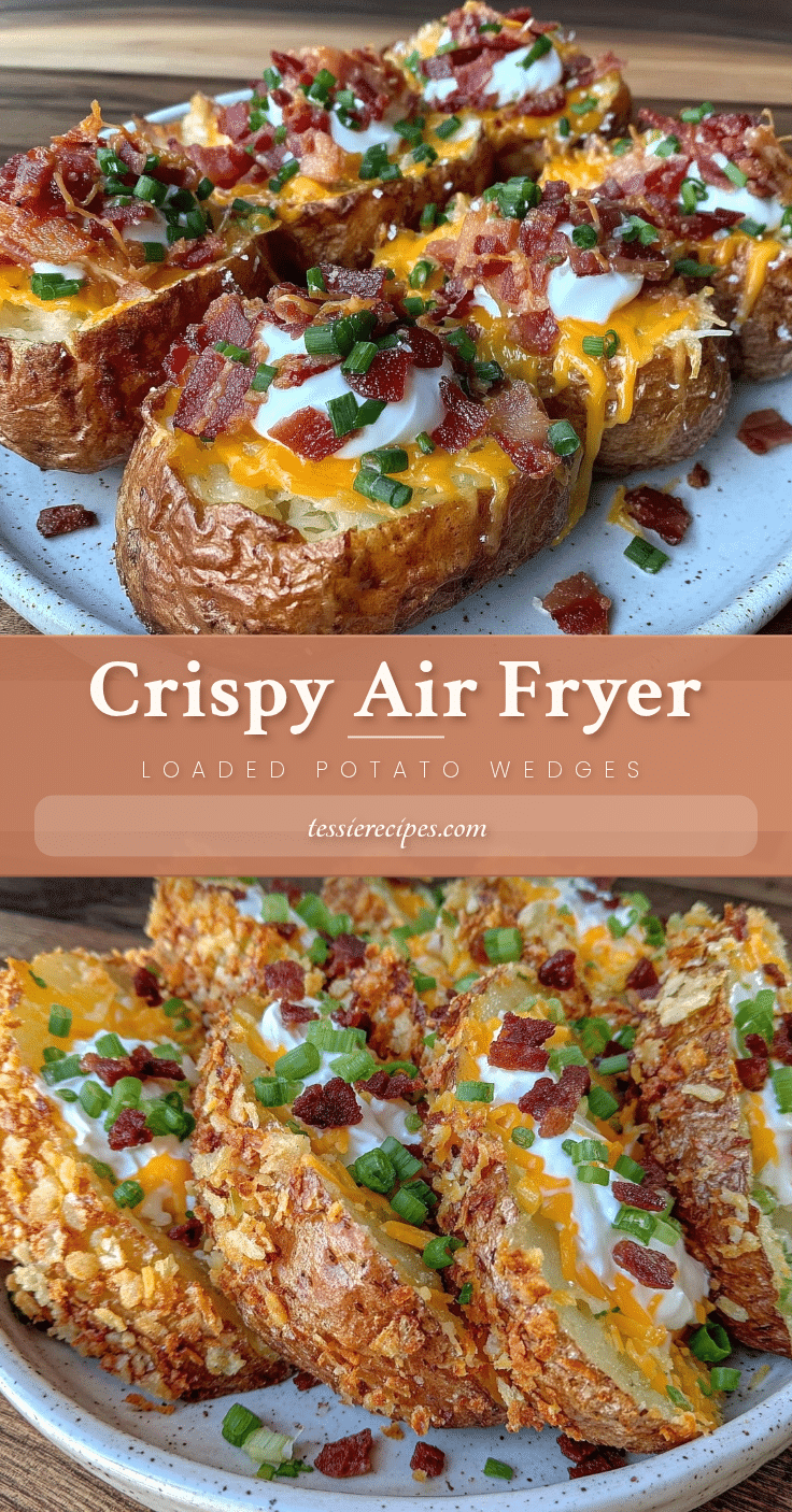 crispy air fryer loaded potato wedges recipe