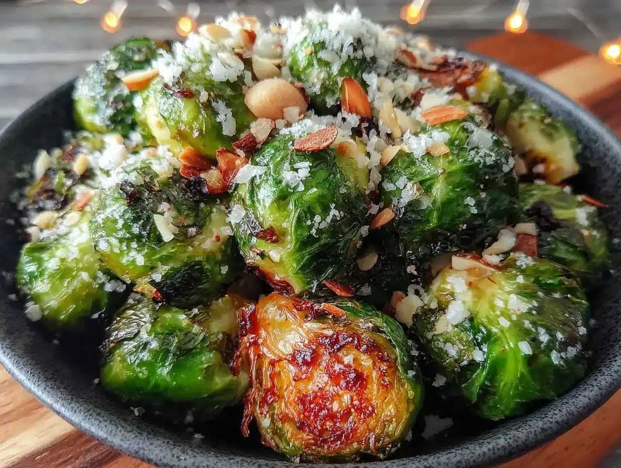 crispy air fryer roasted brussels sprouts preparation steps