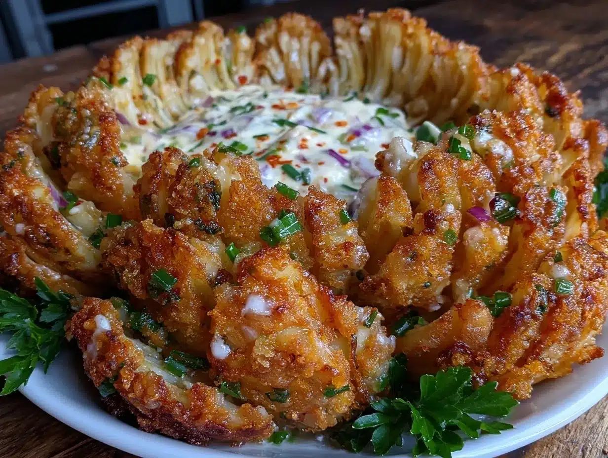 crispy creamy blooming onion dip preparation steps