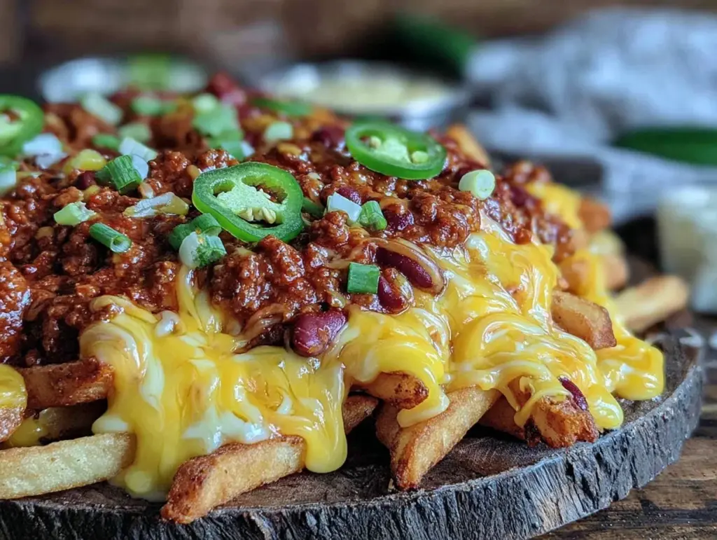crispy loaded chili cheese fries - featured image