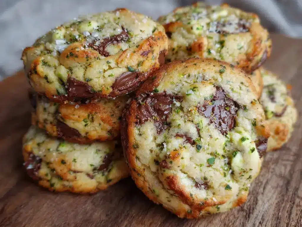 crispy mint chocolate chip cookies - featured image