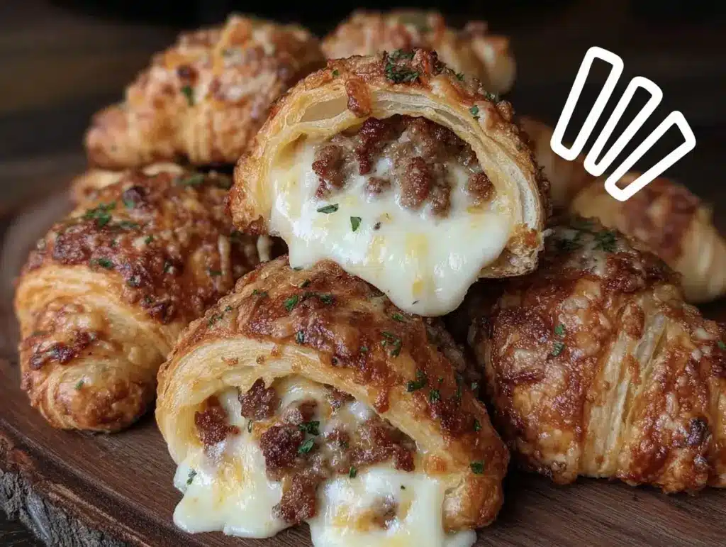 crispy sausage cream cheese crescents - featured image