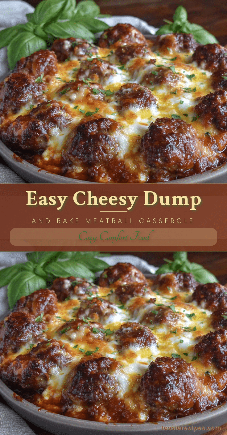 easy cheesy dump-and-bake meatball casserole recipe