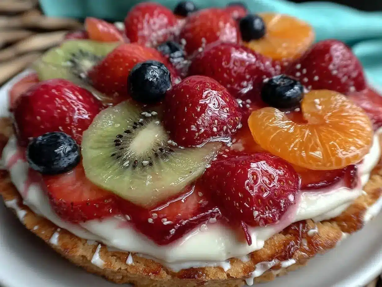 easy creamy fruit pizza preparation steps
