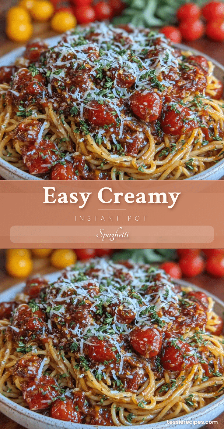 Easy Creamy Instant Pot Spaghetti recipe