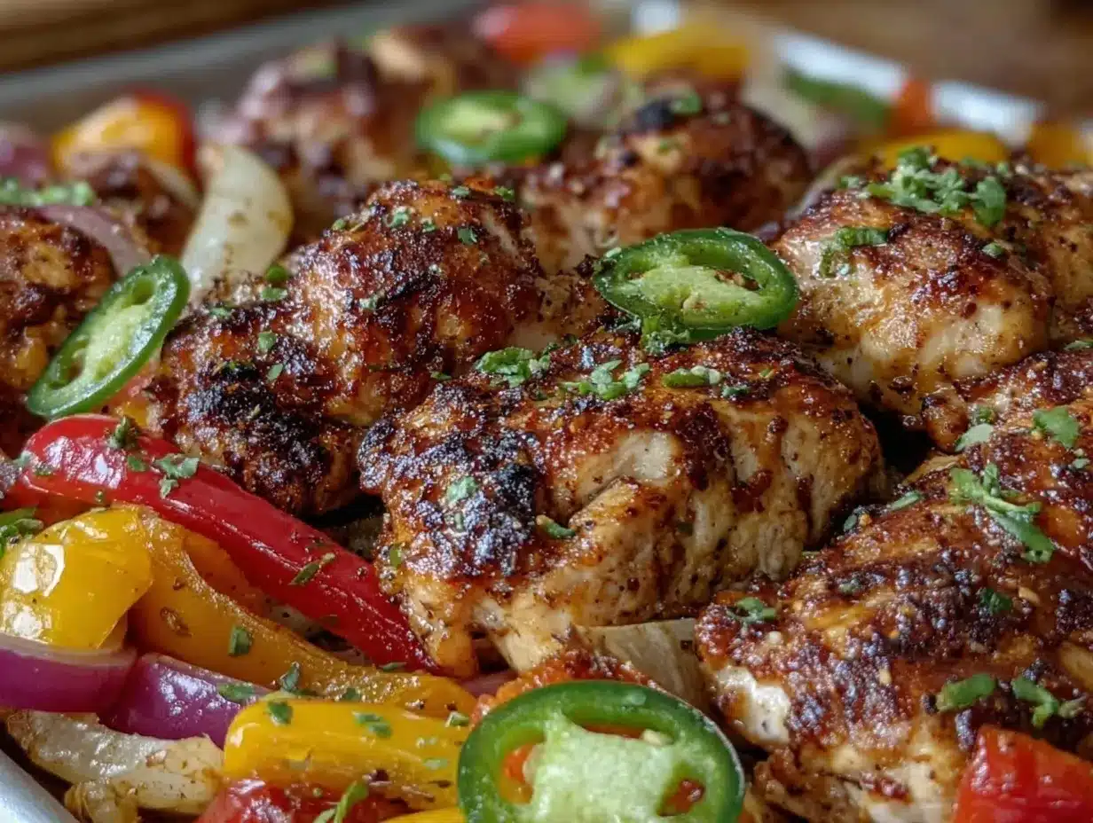 easy crispy sheet pan chicken fajitas preparation steps
