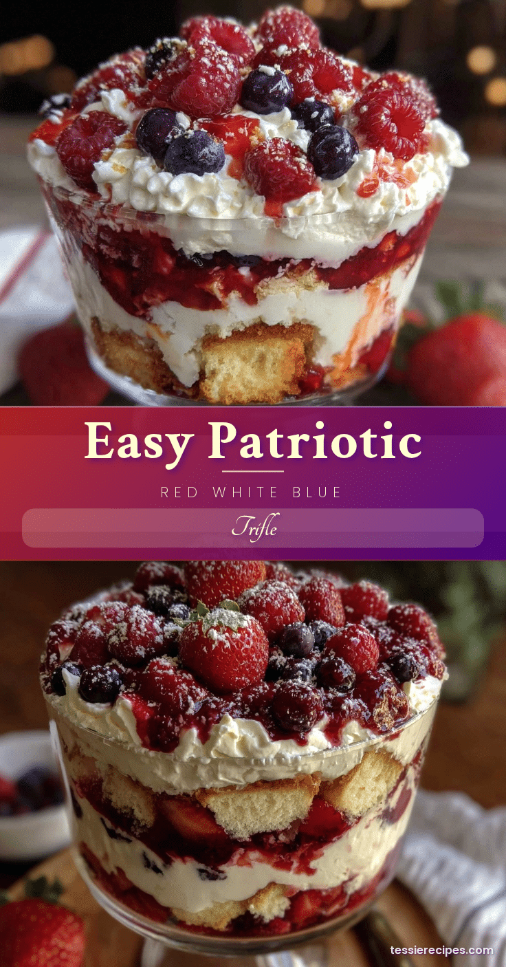 easy red white and blue berry trifle recipe