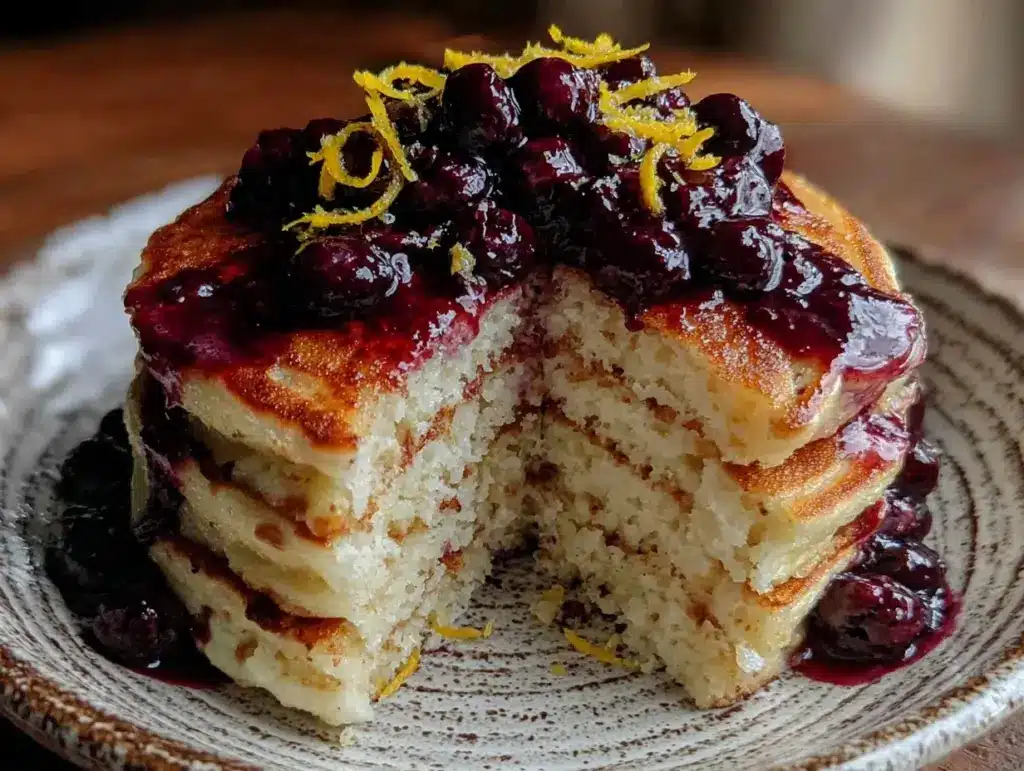 fluffy lemon ricotta pancakes - featured image