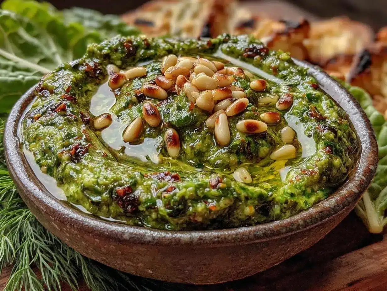 fresh dandelion pesto preparation steps