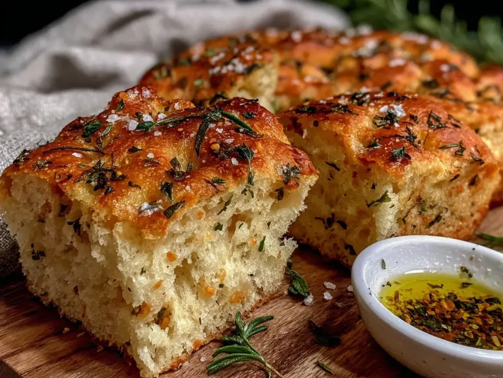 fresh herb focaccia bread - featured image