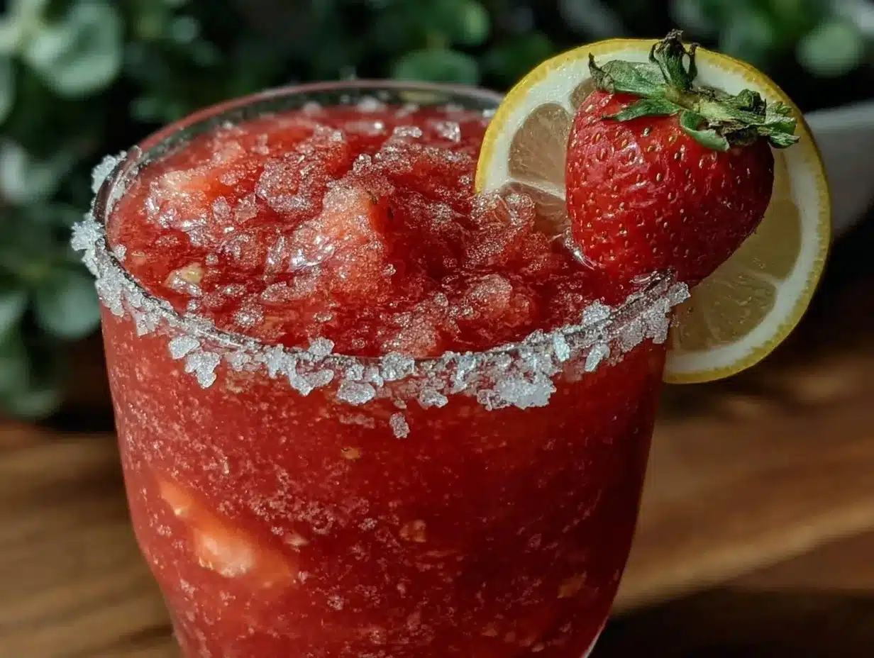 frozen strawberry lemonade margarita recipe preparation steps